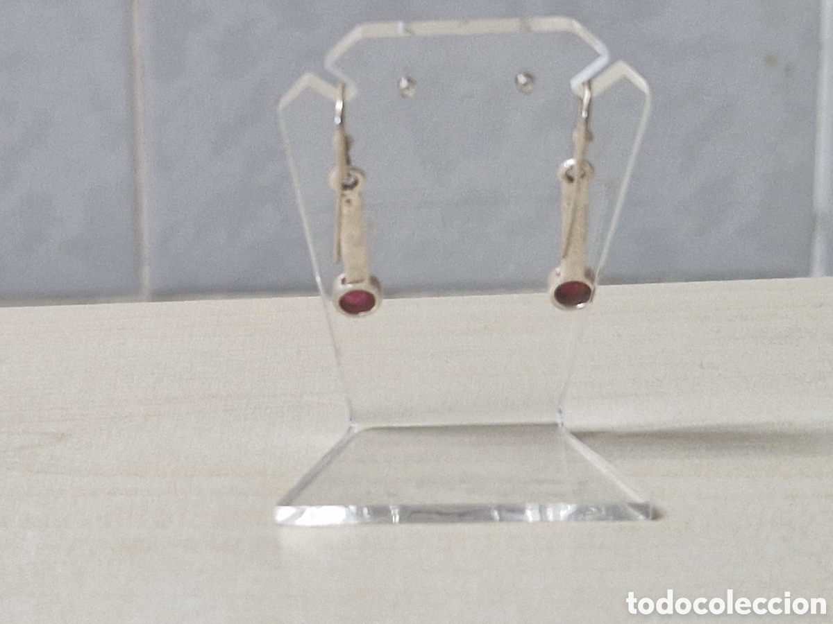 Joyeria: PENDIENTES PLATA DE LEY RUBI NATURAL - Foto 3