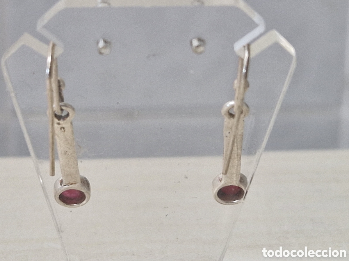 Joyeria: PENDIENTES PLATA DE LEY RUBI NATURAL - Foto 4
