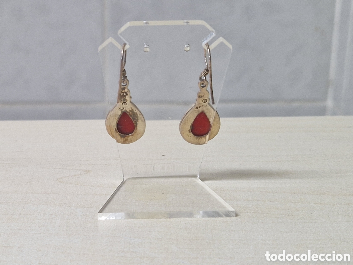 Joyeria: PRECIOSOS PENDIENTES CORAL Y PERLAS PLATA NUEVO - Foto 6