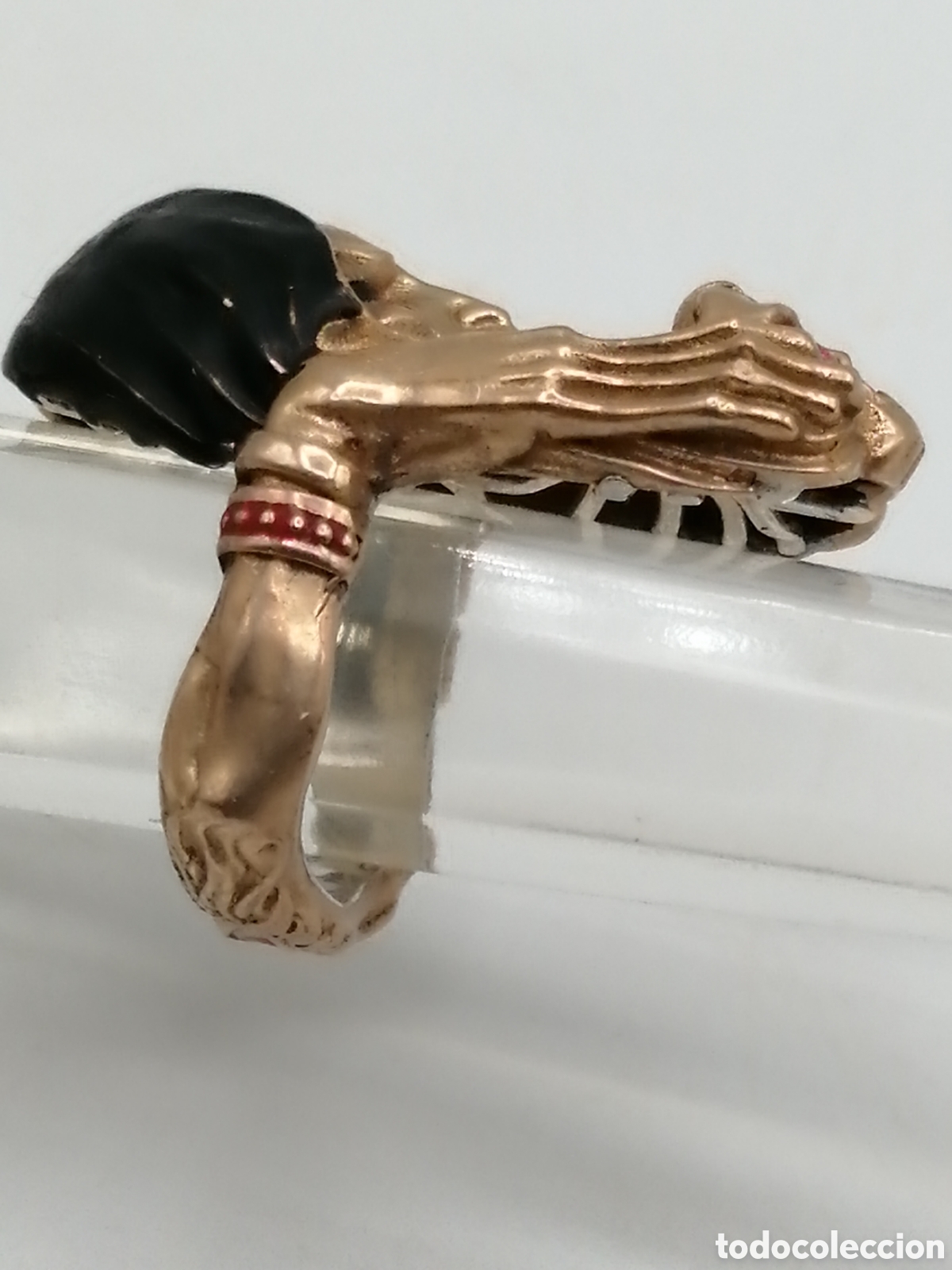 Joyeria: Anillo Gothico plata 925mls esmaltada y dorada - Foto 4