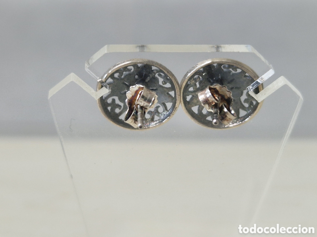 Joyeria: PENDIENTES DE PLATA CON ONIX Y MARCASITAS - Foto 2