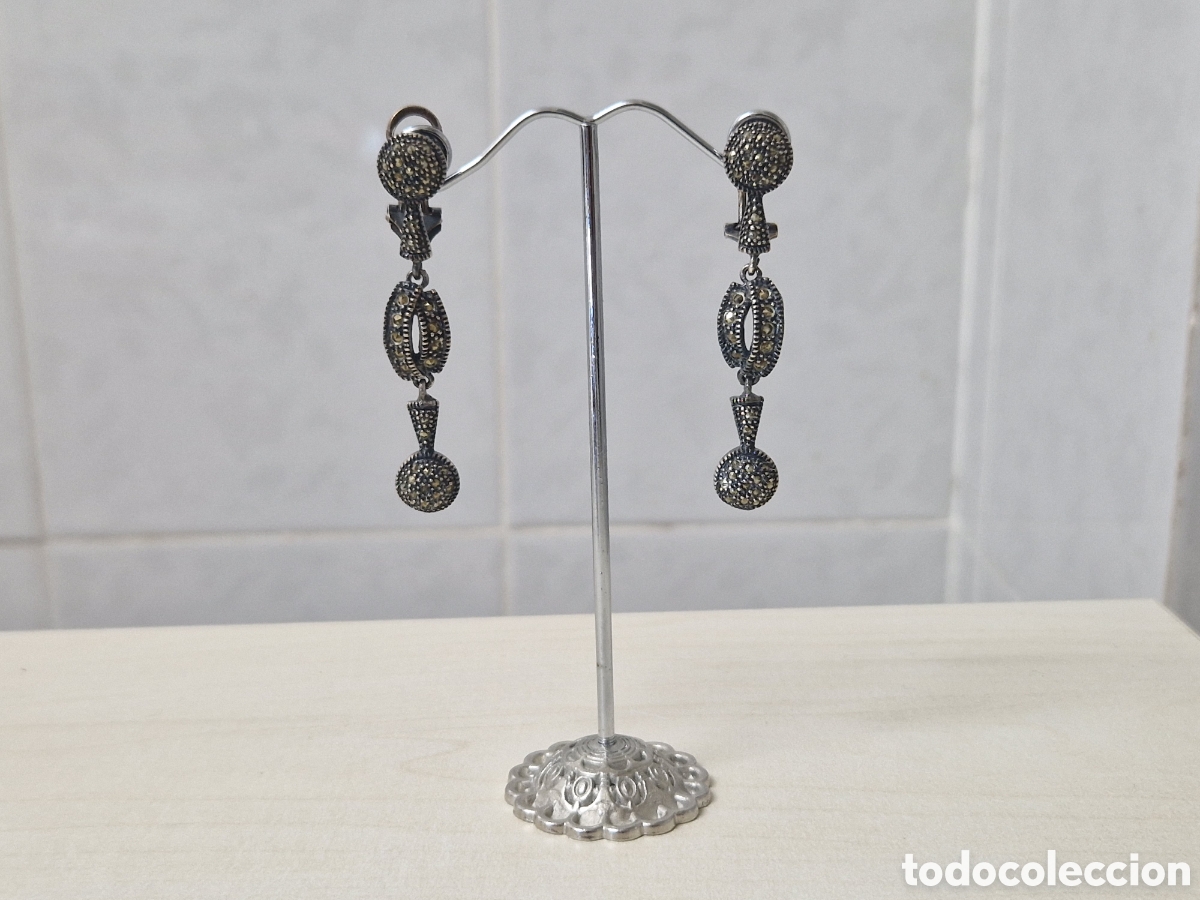 Joyeria: PENDIENTES LARGOS PLATA Y MARCASITAS NUEVOS - Foto 4