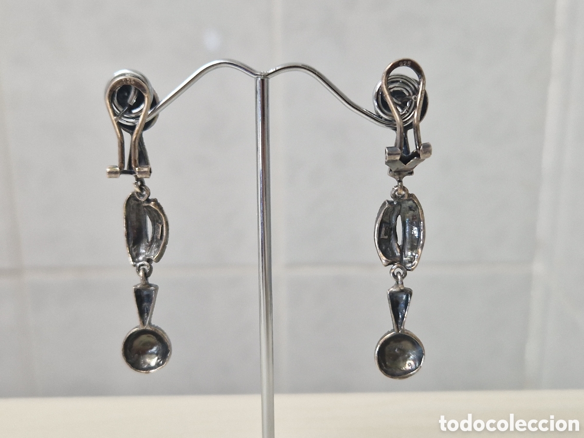 Joyeria: PENDIENTES LARGOS PLATA Y MARCASITAS NUEVOS - Foto 8