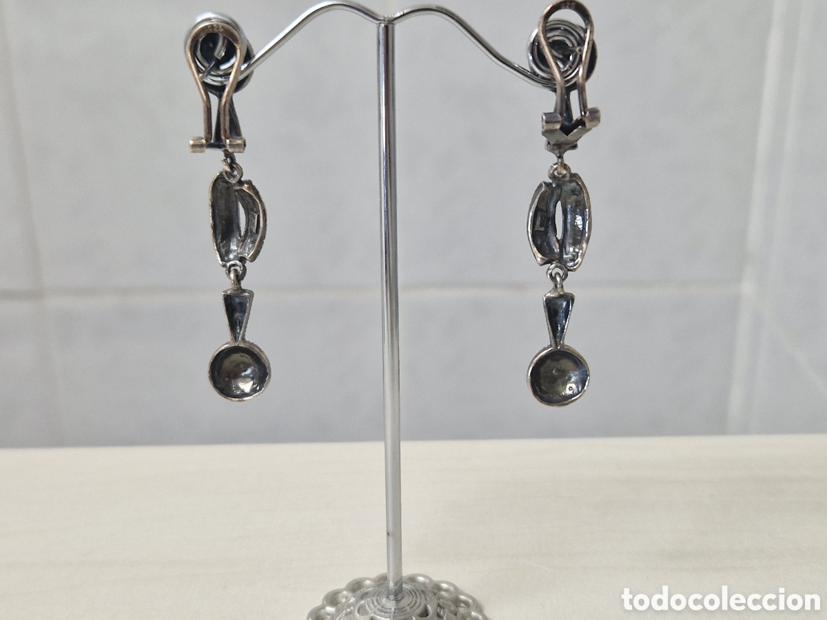 Joyeria: PENDIENTES LARGOS PLATA Y MARCASITAS NUEVOS - Foto 9