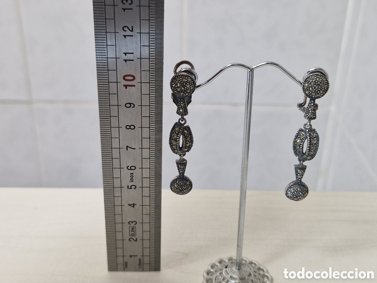 Joyeria: PENDIENTES LARGOS PLATA Y MARCASITAS NUEVOS - Foto 10