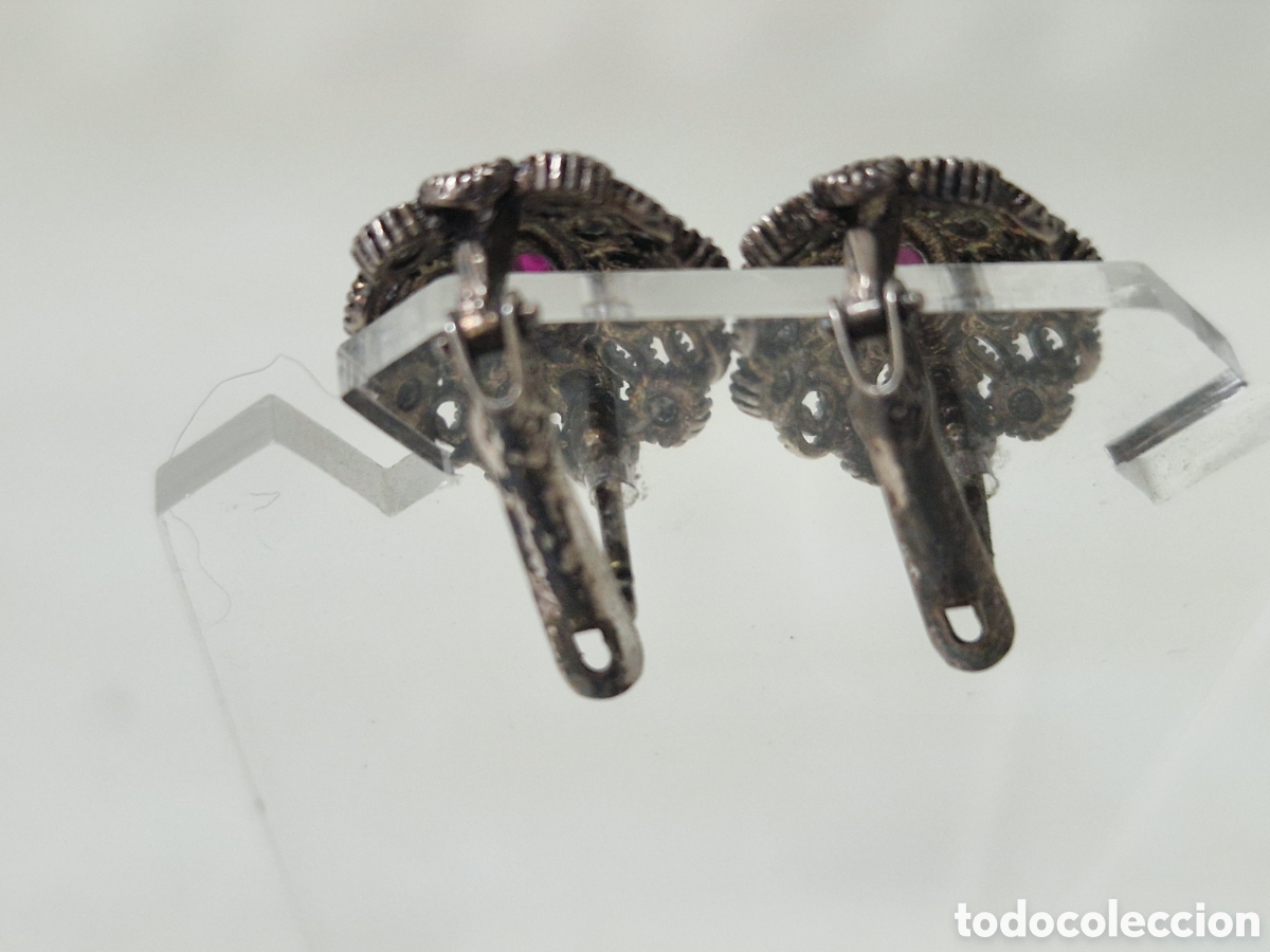 Joyeria: PENDIENTES DE PLATA DE LEY Y RUBI NATUTAL NUEVOS - Foto 2