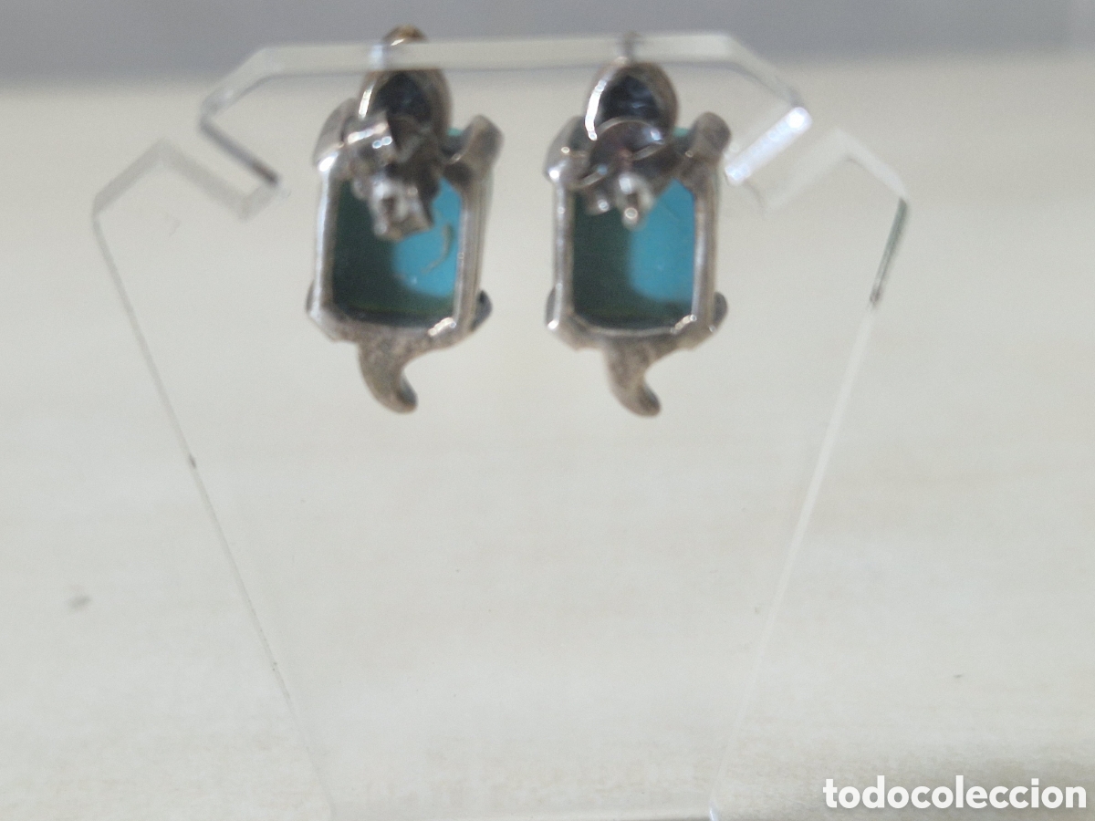 Joyeria: PENDIENTES PLATA Y TURQUESAS FORMA TORTUGA - Foto 4