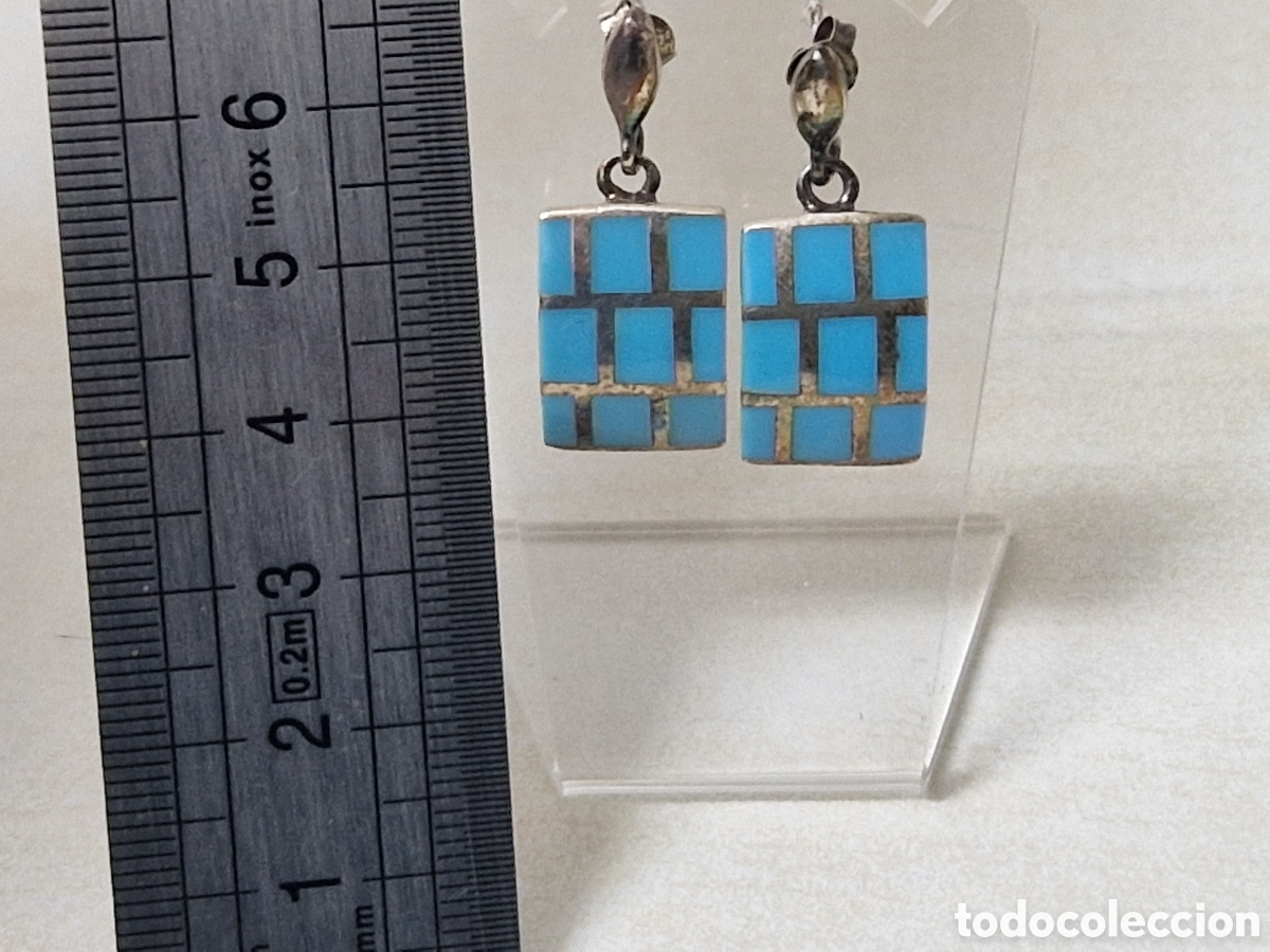 Joyeria: PENDIENTES DE PLATA CON PIEDRAS AZULES NUEVOS - Foto 5