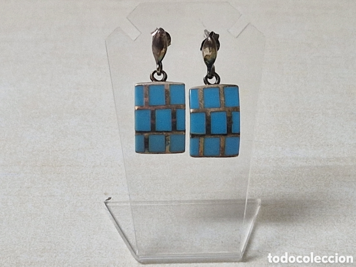 Joyeria: PENDIENTES DE PLATA CON PIEDRAS AZULES NUEVOS - Foto 6