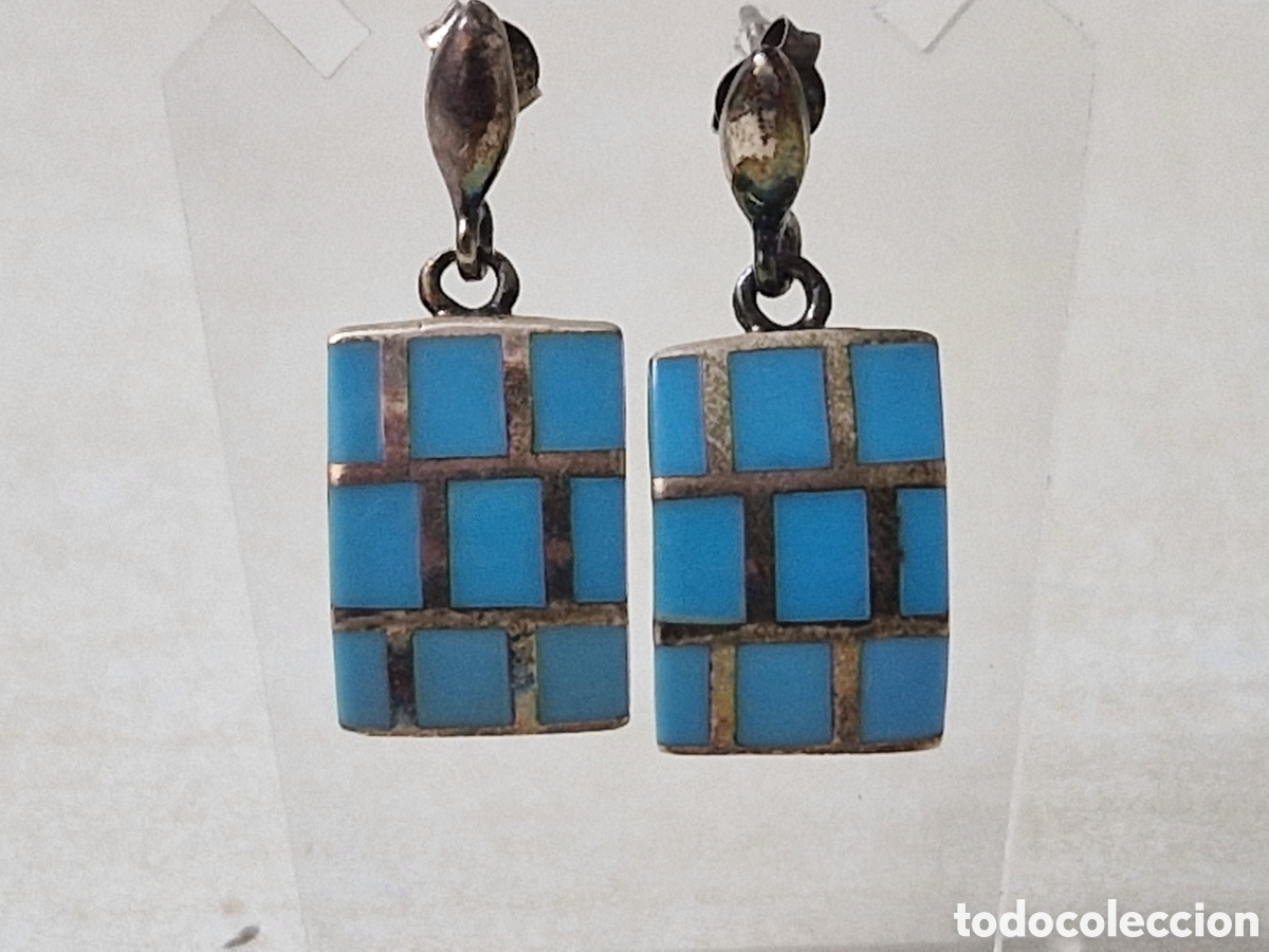 Joyeria: PENDIENTES DE PLATA CON PIEDRAS AZULES NUEVOS - Foto 7