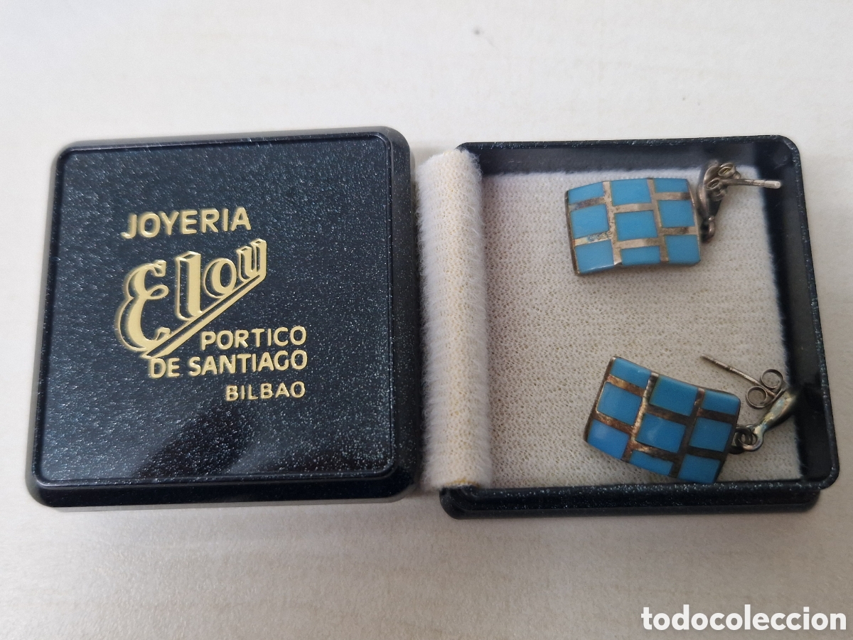 Joyeria: PENDIENTES DE PLATA CON PIEDRAS AZULES NUEVOS - Foto 2