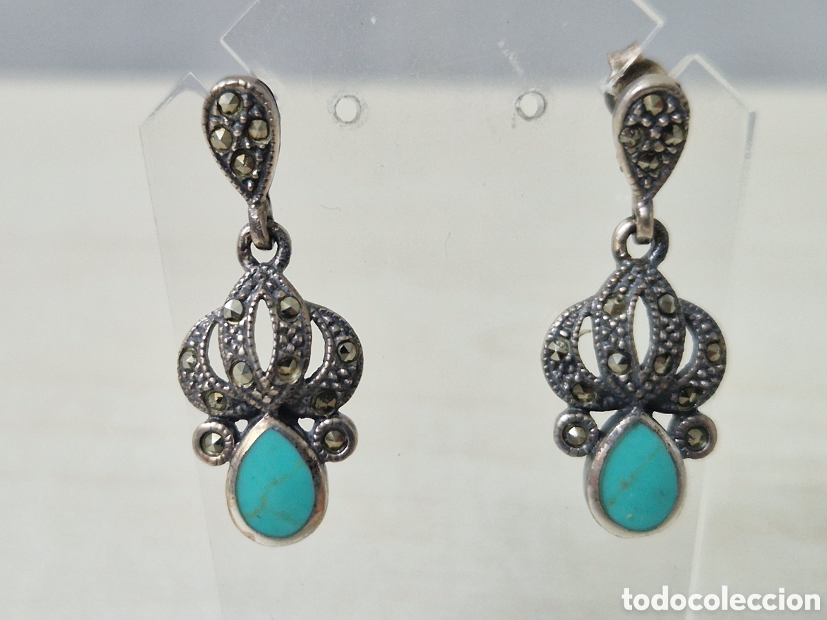 Joyeria: BONITOS PENDIENTES PLATA TURQUESAS NUEVOS - Foto 1