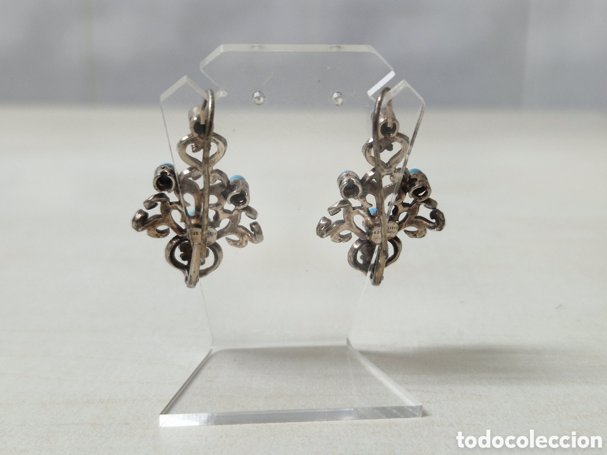 Joyeria: PENDIENTES EN PLATA TURQUESAS Y MARCASITAS NUEVOS - Foto 5