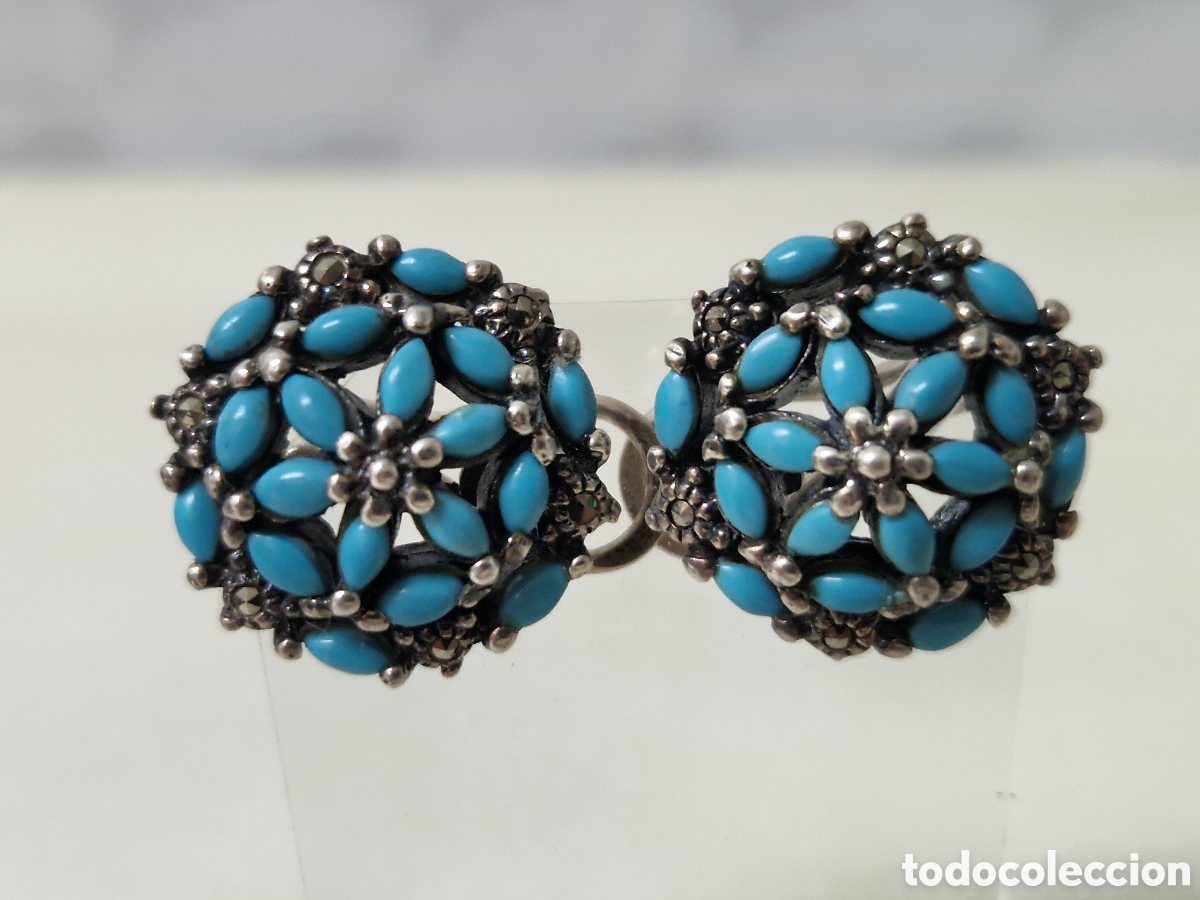 Joyeria: PENDIENTES DE PLATA Y TURQUESAS NUEVOS - Foto 3