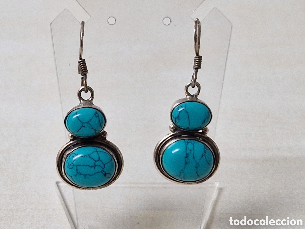 Joyeria: PEBDIENTES PLATA Y TURQUESA NUEVOS - Foto 5