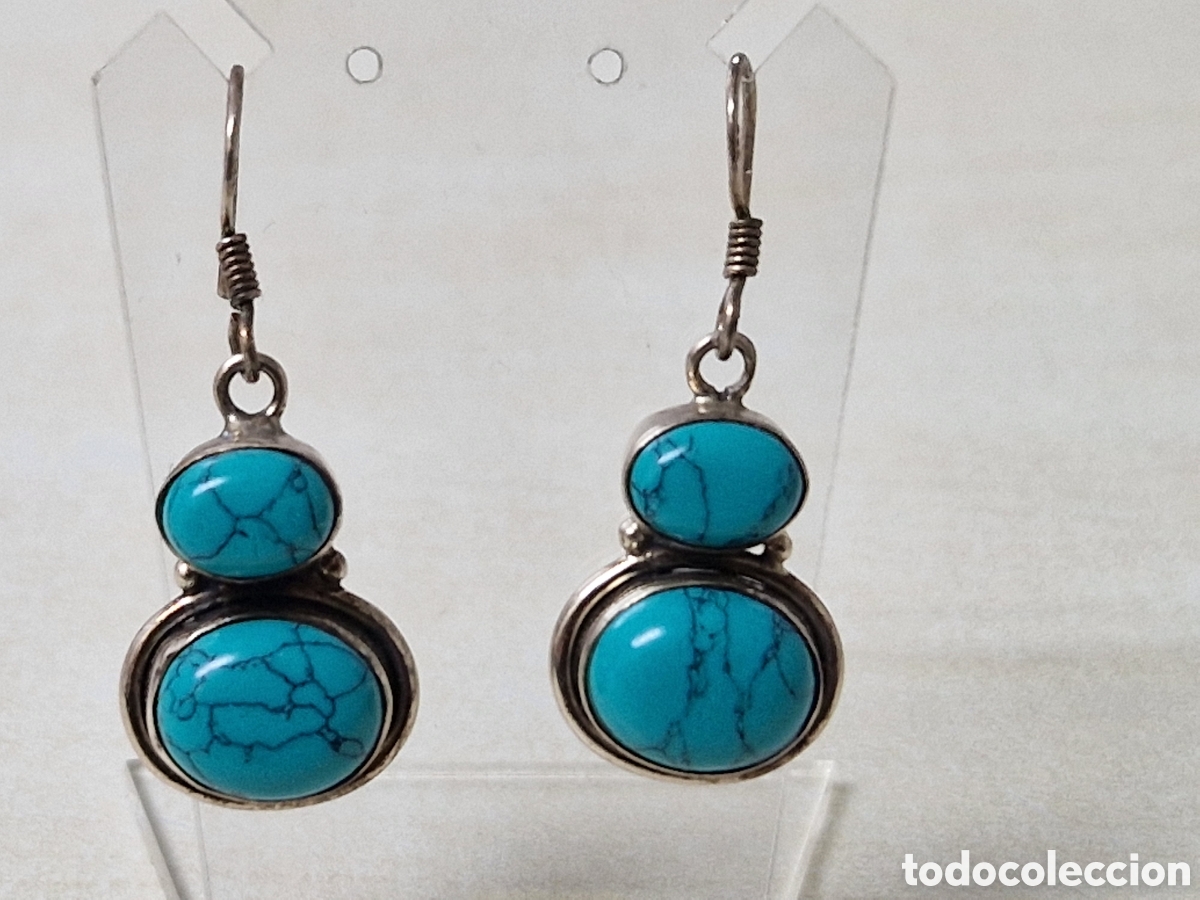 Joyeria: PEBDIENTES PLATA Y TURQUESA NUEVOS - Foto 6
