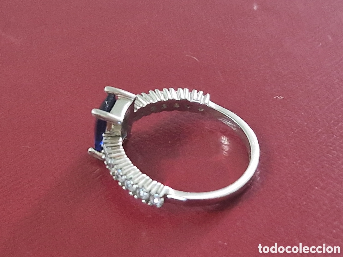 Joyeria: ANILLO DE PLATA PIEDRA AZUL Y CIRCONITAS - Foto 3