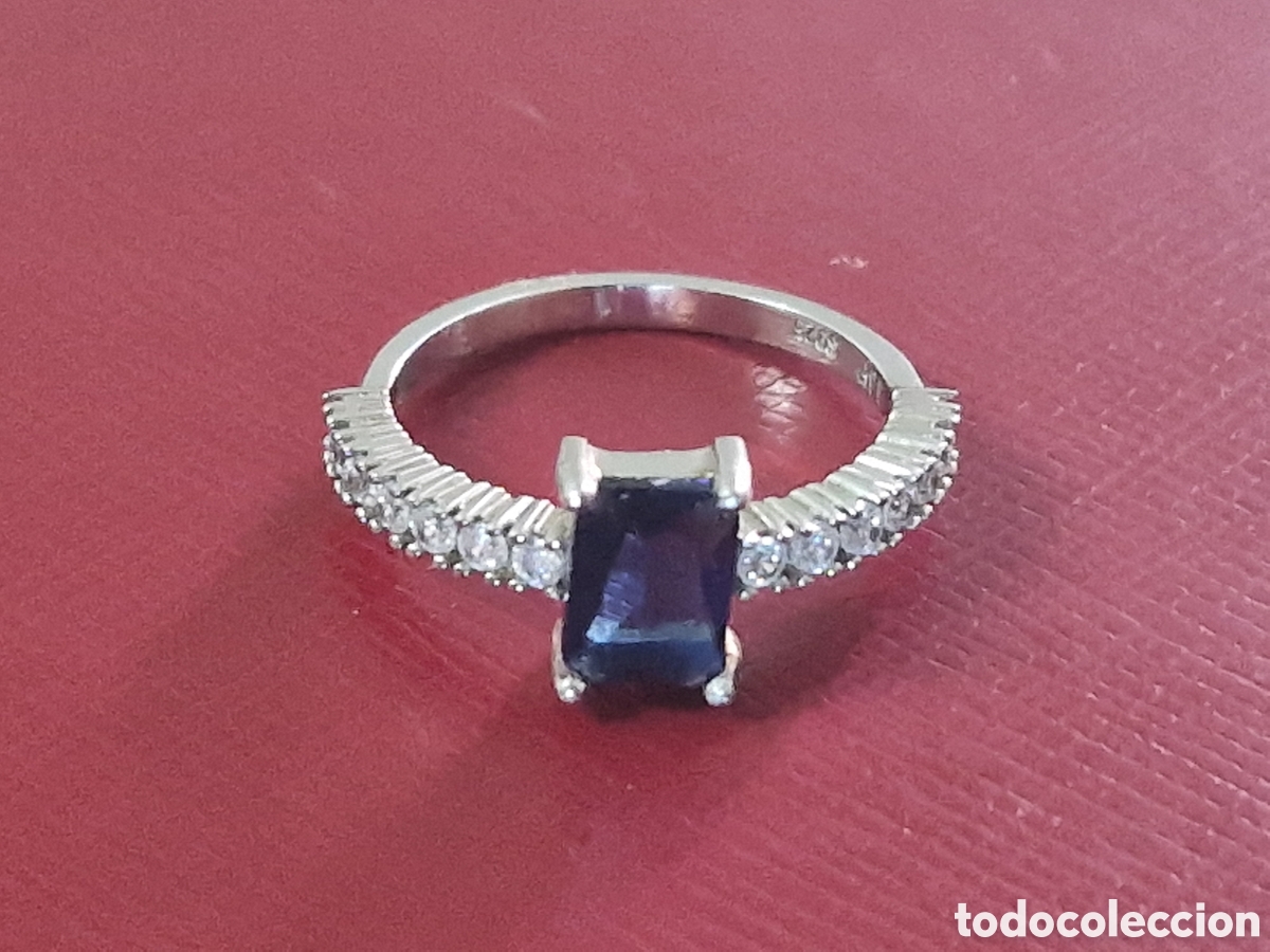 Joyeria: ANILLO DE PLATA PIEDRA AZUL Y CIRCONITAS - Foto 4