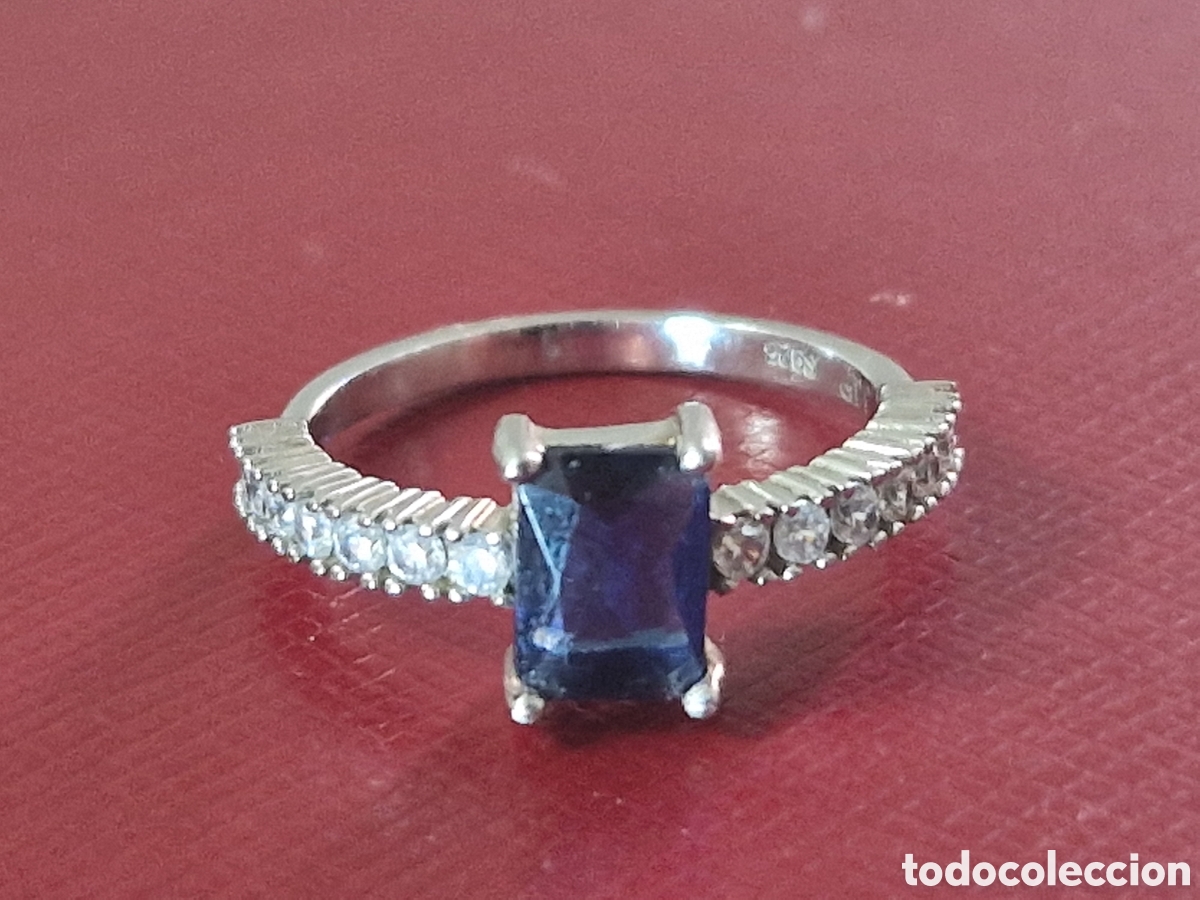 Joyeria: ANILLO DE PLATA PIEDRA AZUL Y CIRCONITAS - Foto 5