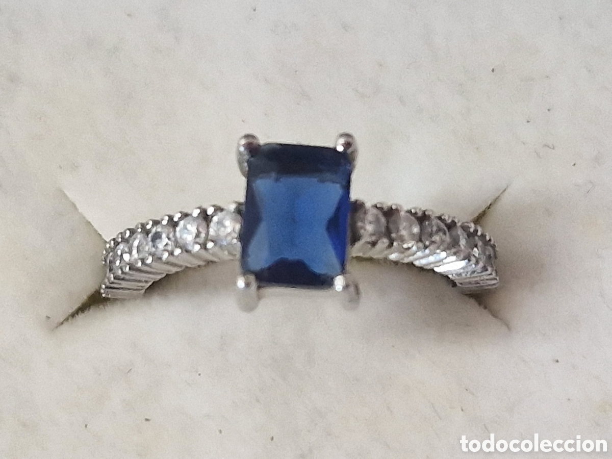 Joyeria: ANILLO DE PLATA PIEDRA AZUL Y CIRCONITAS - Foto 1
