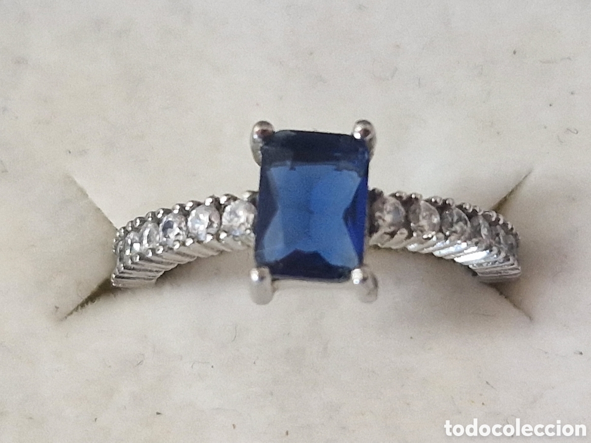 Joyeria: ANILLO DE PLATA PIEDRA AZUL Y CIRCONITAS - Foto 6