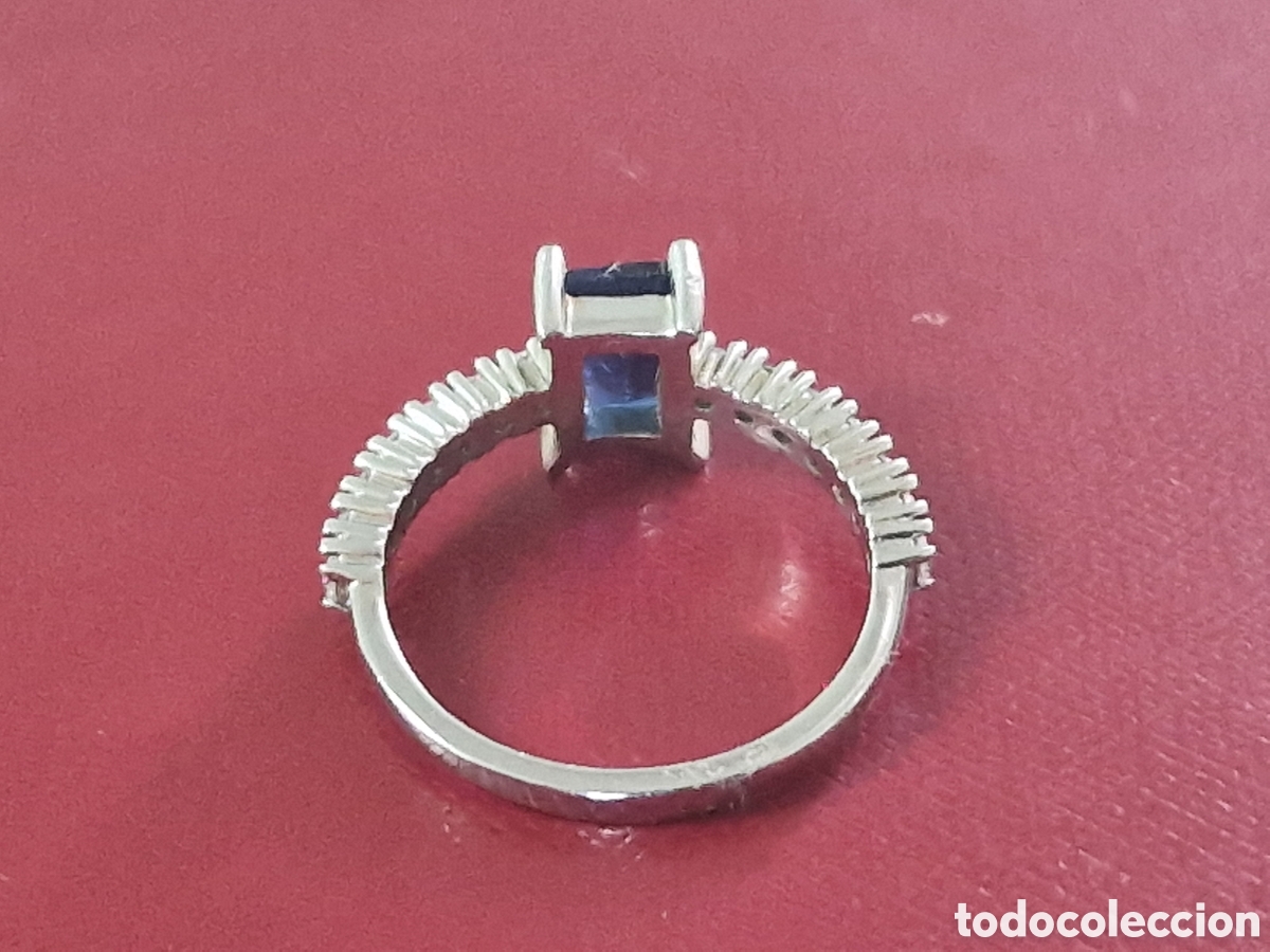 Joyeria: ANILLO DE PLATA PIEDRA AZUL Y CIRCONITAS - Foto 2