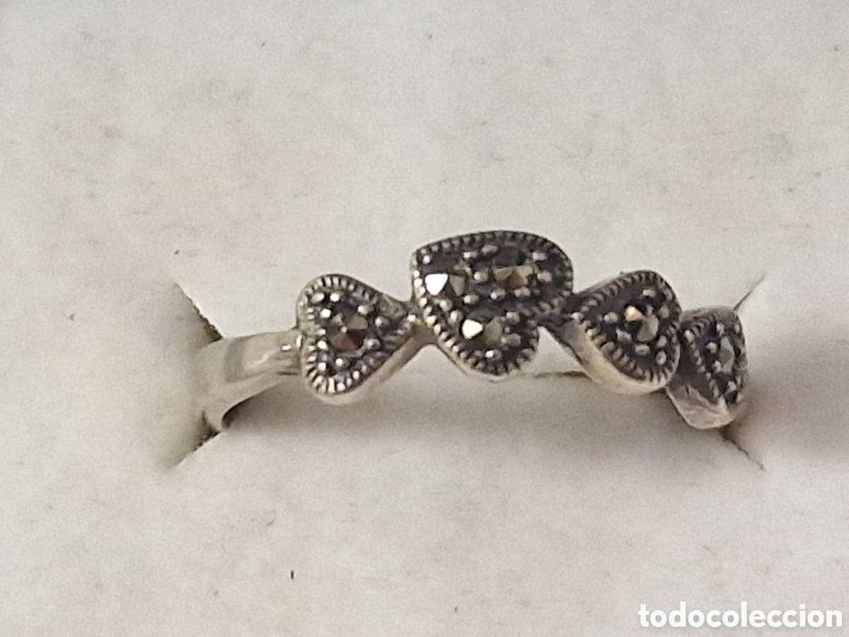 Joyeria: BONITO ANILLO EN PLATA CON MARCASITAS NUEVO - Foto 2