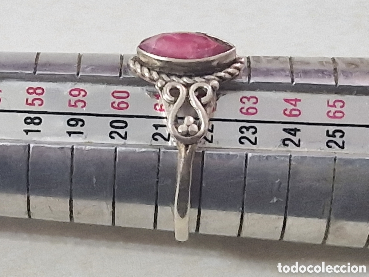 Joyeria: ANILLO DE PLATA DE LEY Y RUBI NATURAL - Foto 2