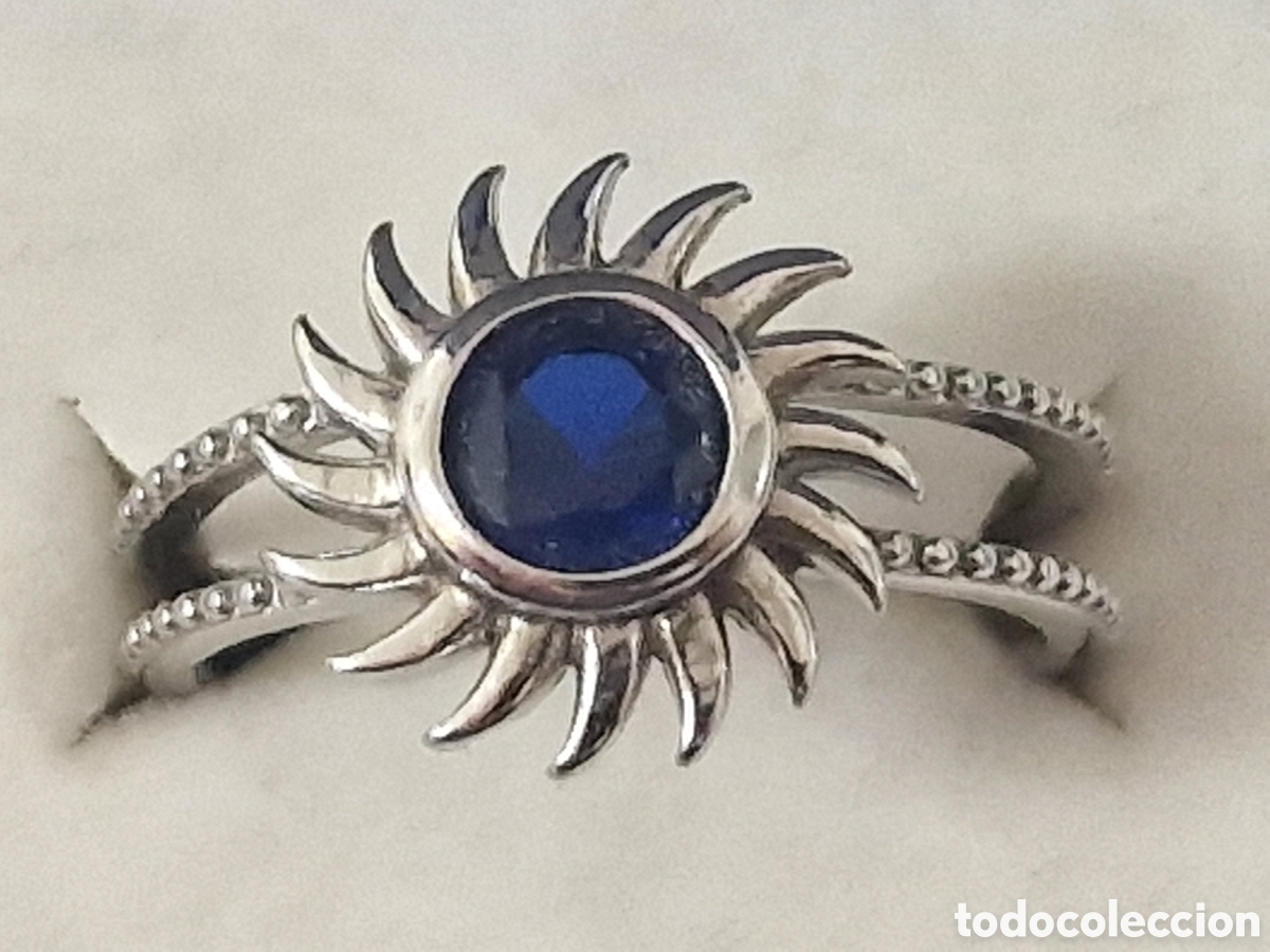 Joyeria: ANILLO DE PLATA Y PIEDRA AZUL EXTENSIBLE - Foto 6