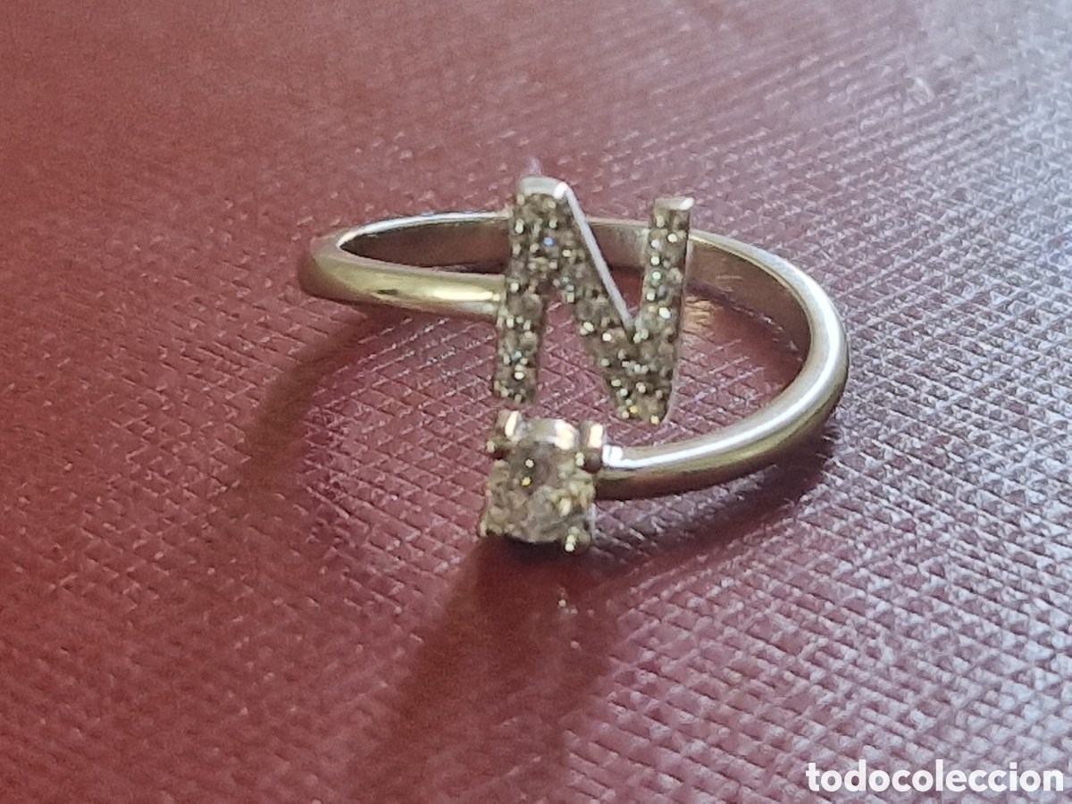 Joyeria: ANILLO DE PLATA Y CIRCONITAS LETRA N - Foto 1