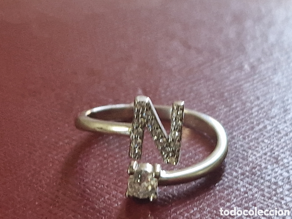 Joyeria: ANILLO DE PLATA Y CIRCONITAS LETRA N - Foto 4
