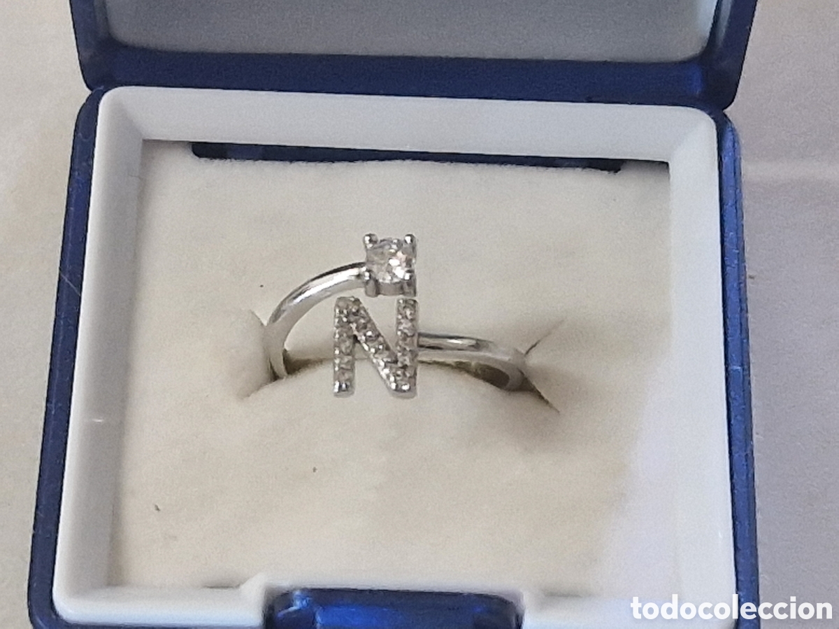 Joyeria: ANILLO DE PLATA Y CIRCONITAS LETRA N - Foto 5