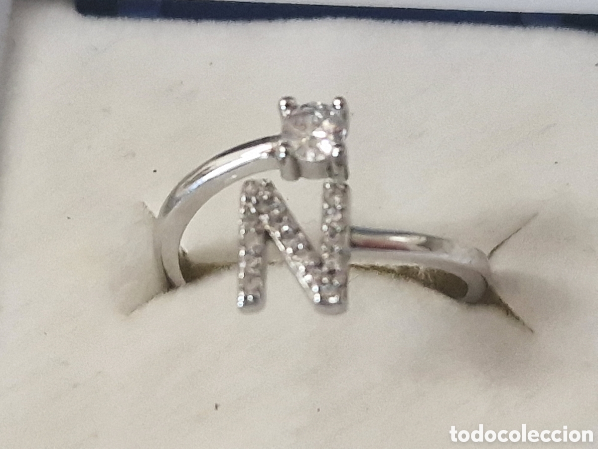 Joyeria: ANILLO DE PLATA Y CIRCONITAS LETRA N - Foto 6