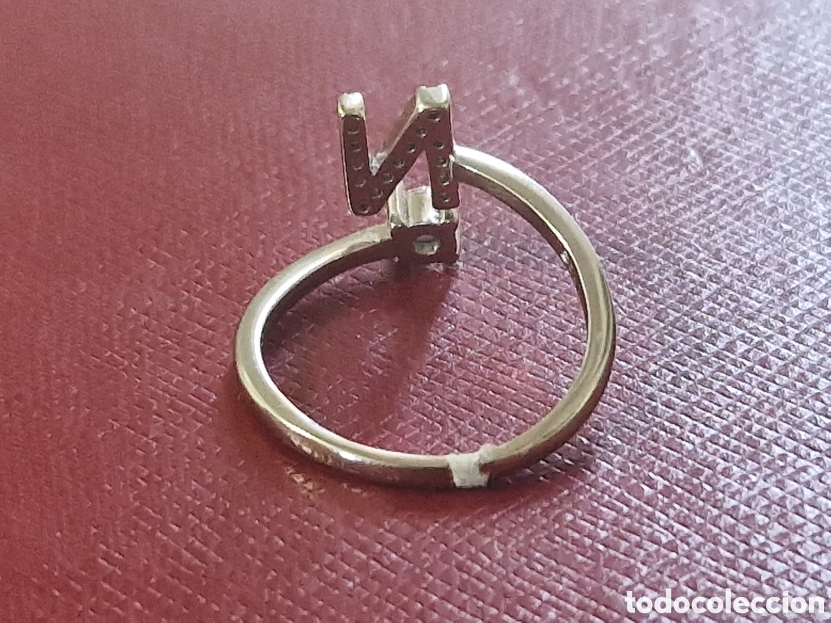 Joyeria: ANILLO DE PLATA Y CIRCONITAS LETRA N - Foto 2