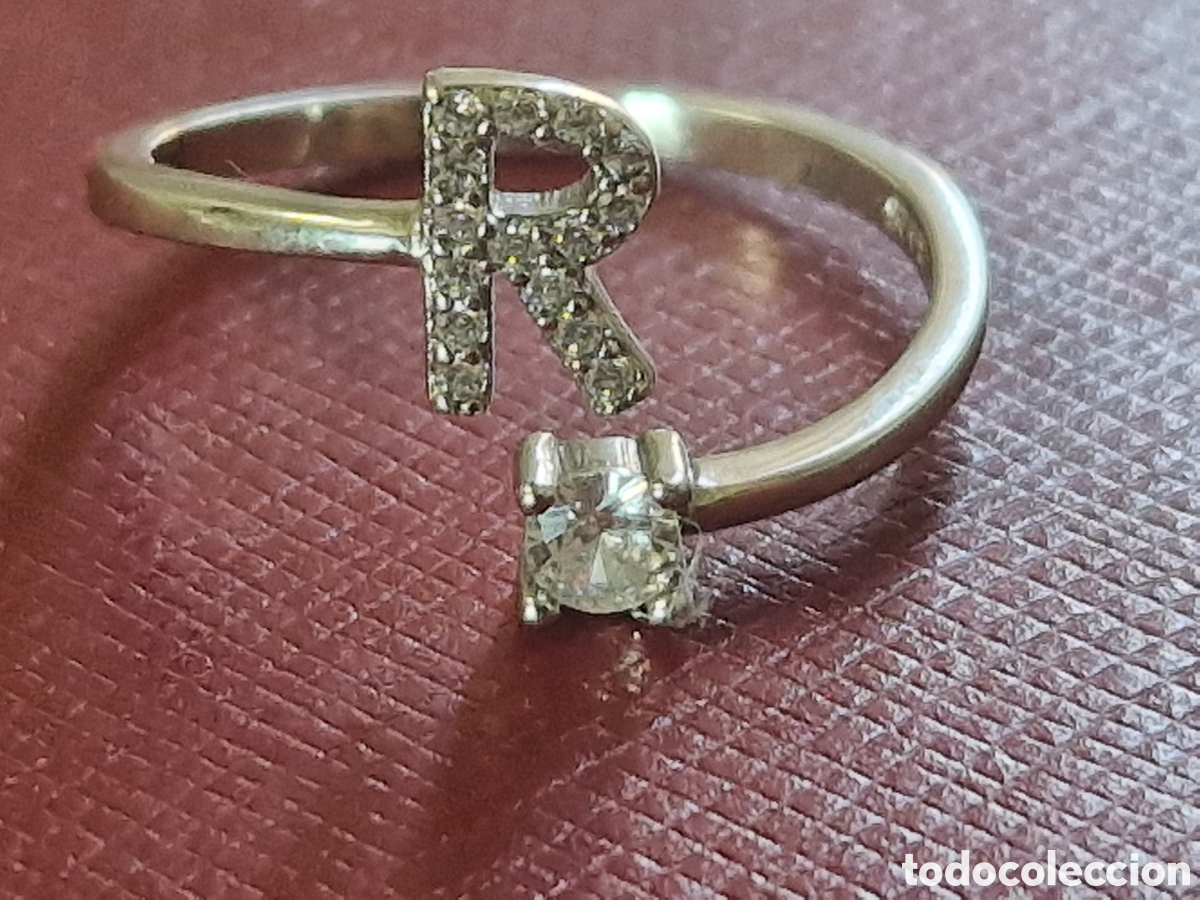 Joyeria: ANILLO DE PLATA DE LEY CON CIRCONITAS LETRA R - Foto 4