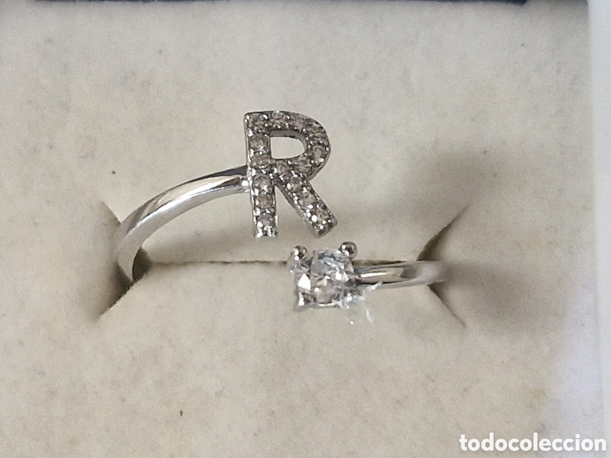 Joyeria: ANILLO DE PLATA DE LEY CON CIRCONITAS LETRA R - Foto 1