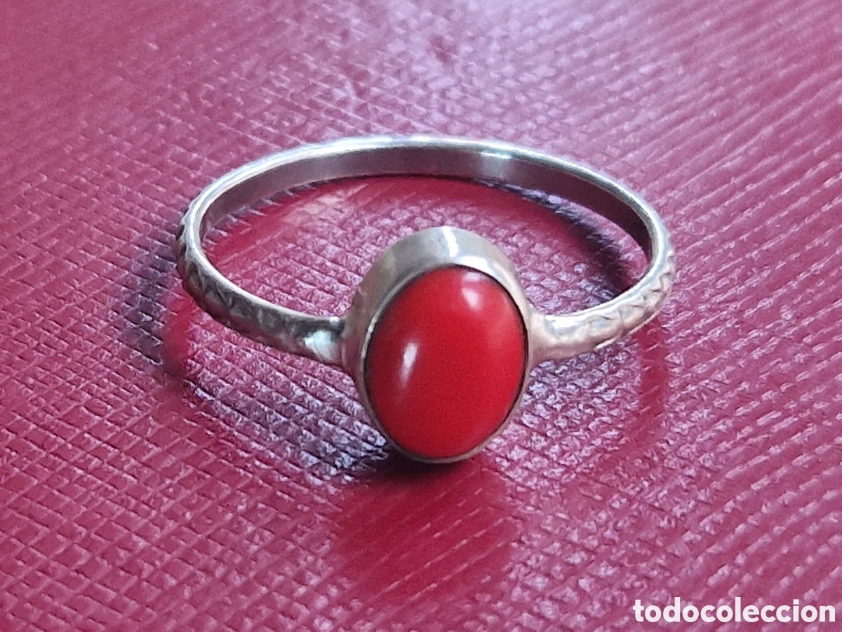 Joyeria: ANILLO DE PLATA Y CORAL NATURAL NUEVO - Foto 3