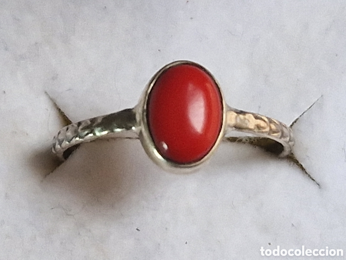 Joyeria: ANILLO DE PLATA Y CORAL NATURAL NUEVO - Foto 6