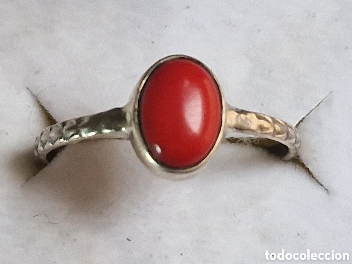 Joyeria: ANILLO DE PLATA Y CORAL NATURAL NUEVO - Foto 7