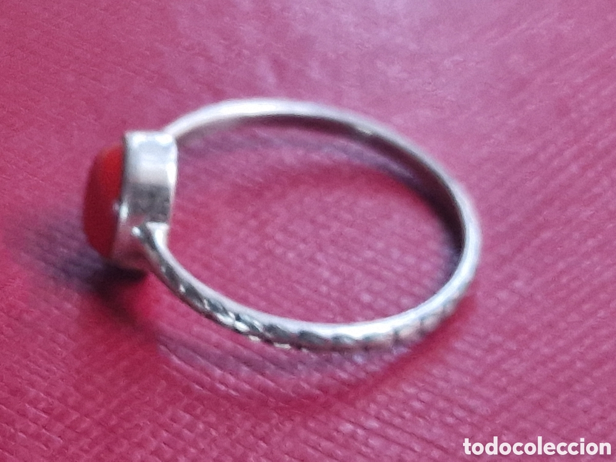 Joyeria: ANILLO DE PLATA Y CORAL NATURAL NUEVO - Foto 2