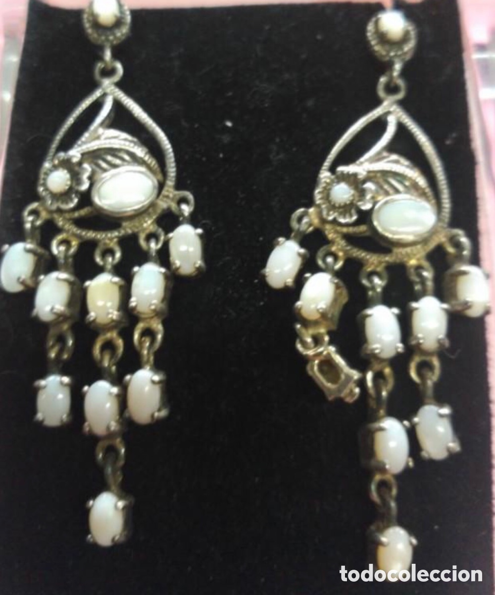 Joyeria: Pendientes de plata y &oacute;palos - Foto 1