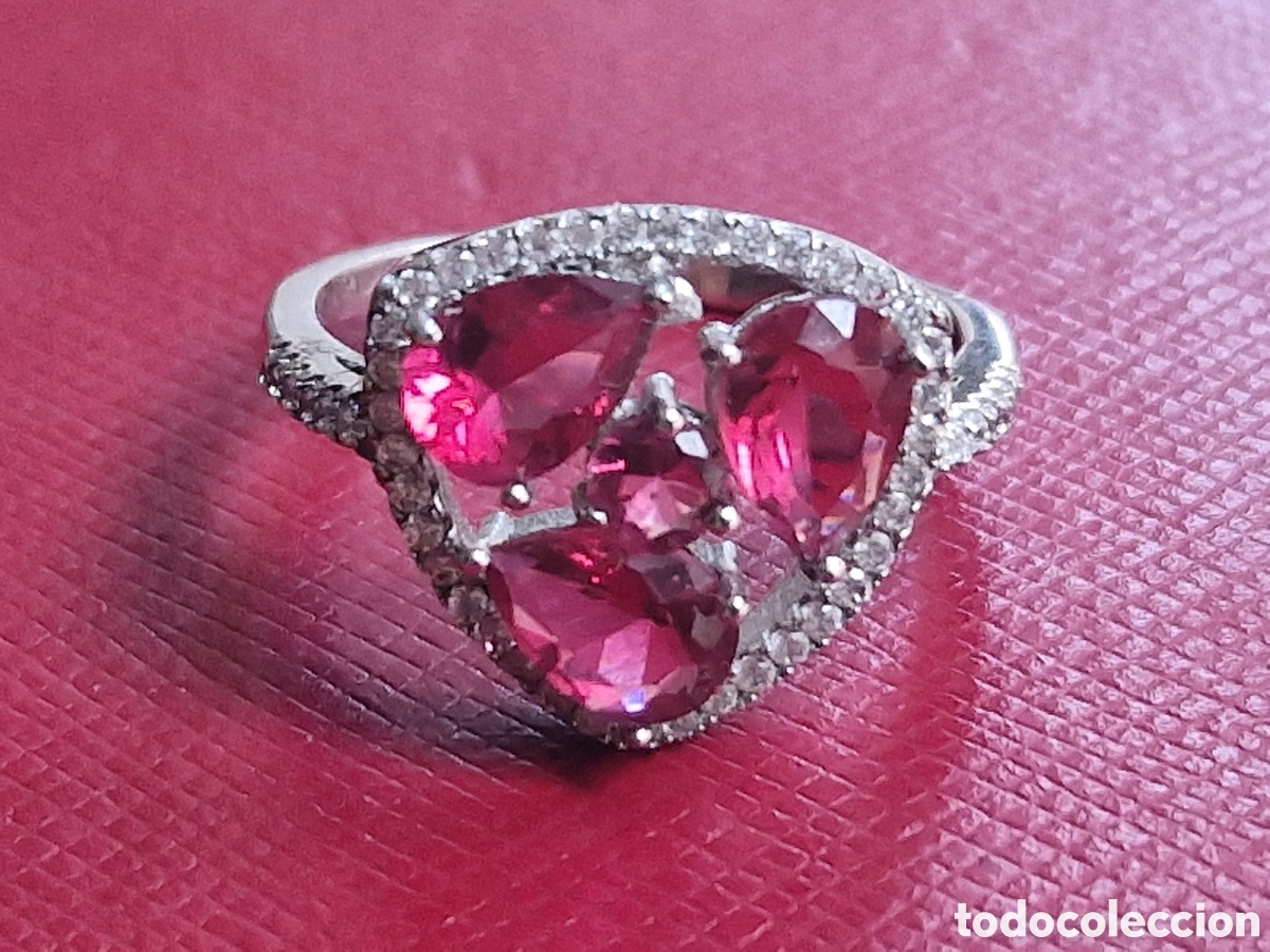 Joyeria: ANILLO DE PLATA DE LEY Y PIEDRAS ROJAS NATURALES - Foto 5