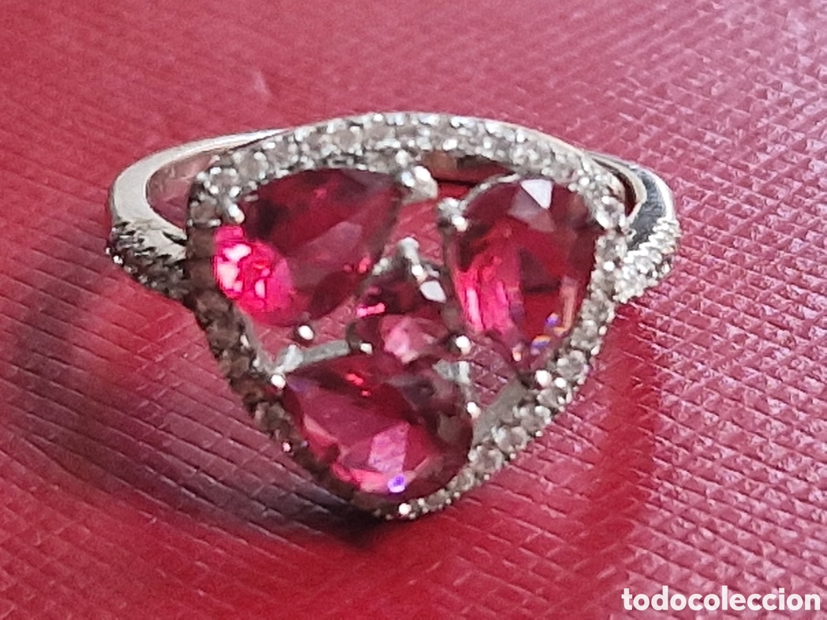 Joyeria: ANILLO DE PLATA DE LEY Y PIEDRAS ROJAS NATURALES - Foto 6