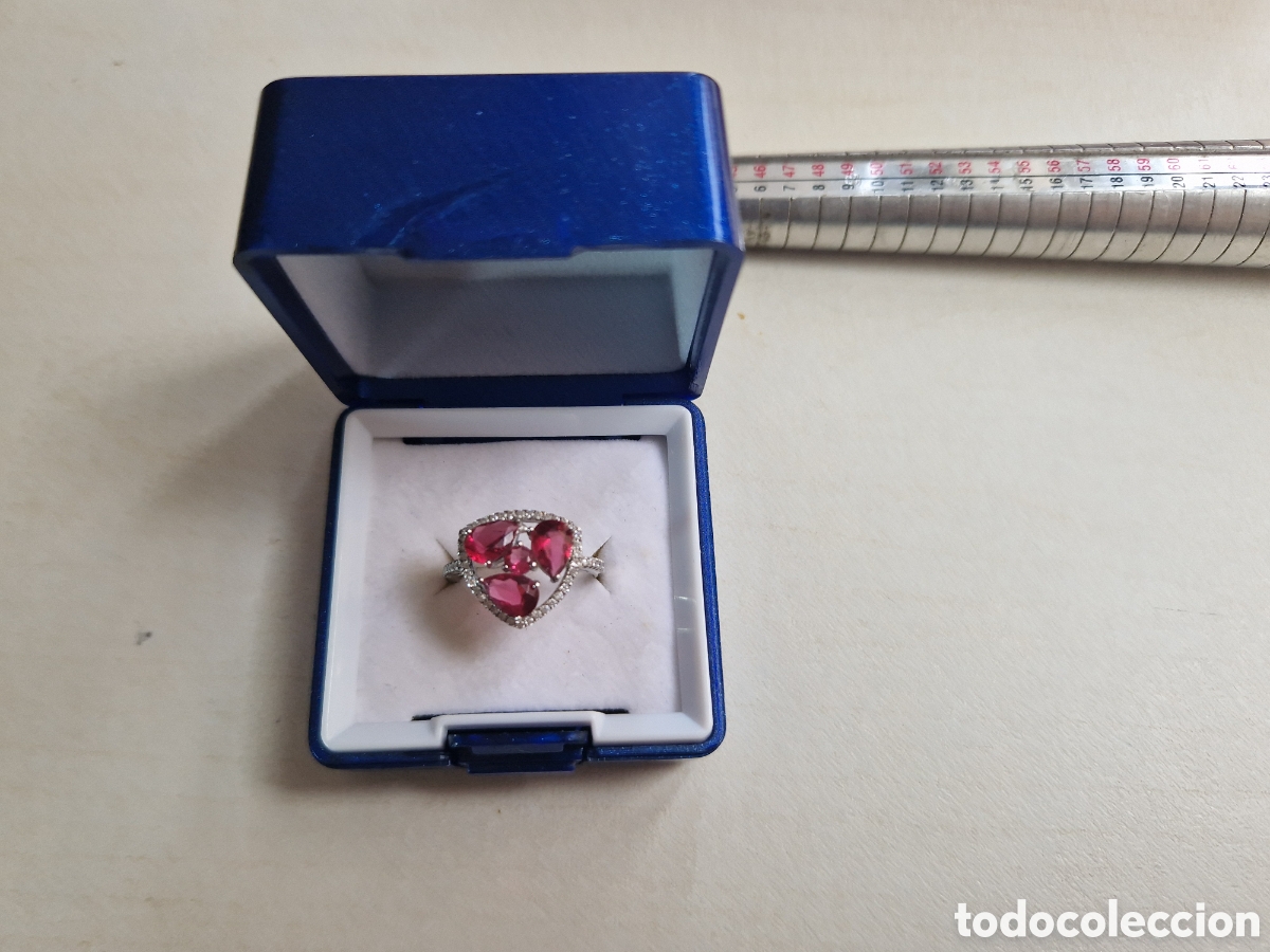 Joyeria: ANILLO DE PLATA DE LEY Y PIEDRAS ROJAS NATURALES - Foto 2