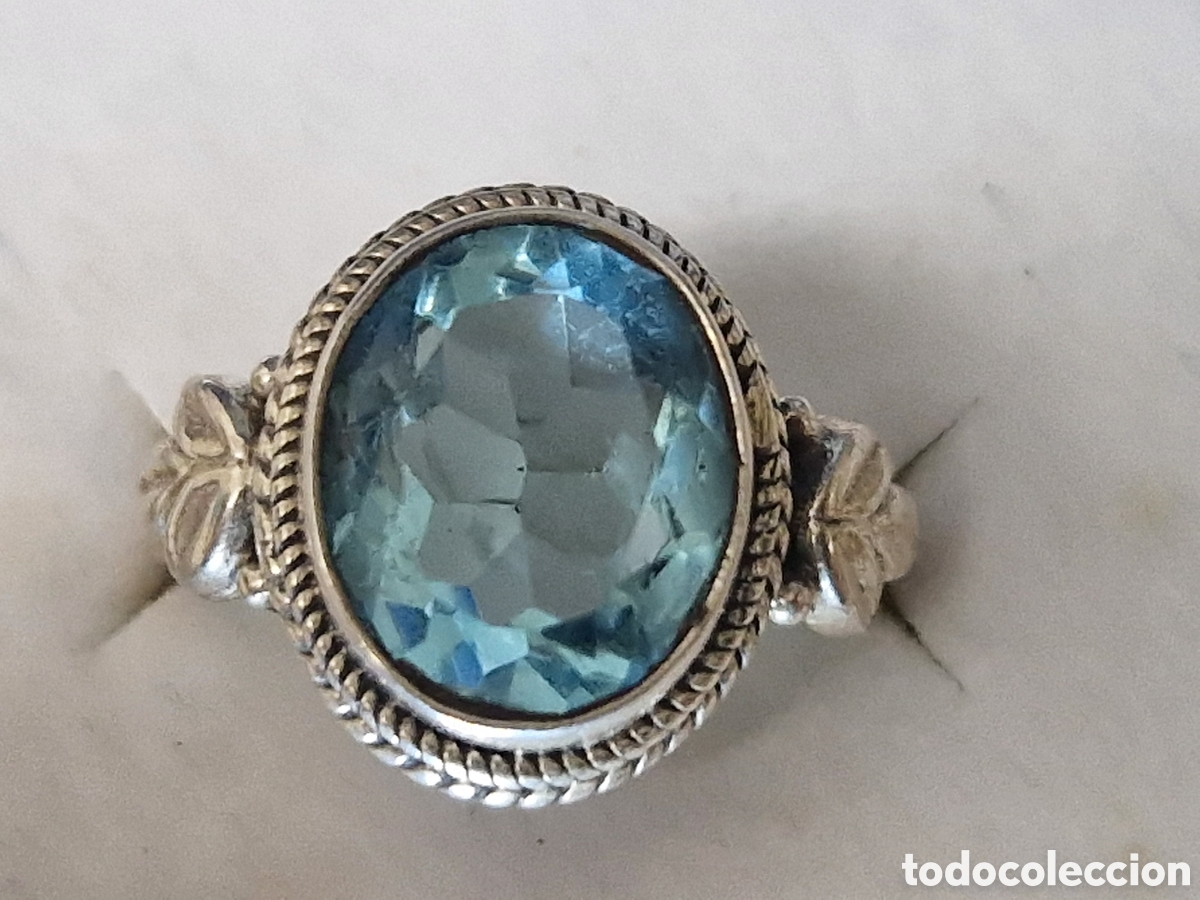 Joyeria: ANILLO DE PLATA Y TOPACIO AZUL NATURAL - Foto 3