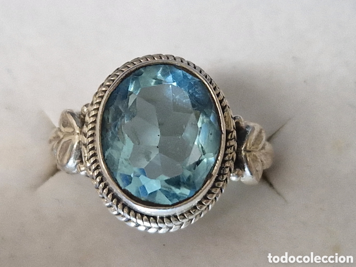 Joyeria: ANILLO DE PLATA Y TOPACIO AZUL NATURAL - Foto 4