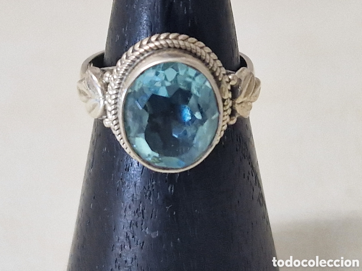 Joyeria: ANILLO DE PLATA Y TOPACIO AZUL NATURAL - Foto 6