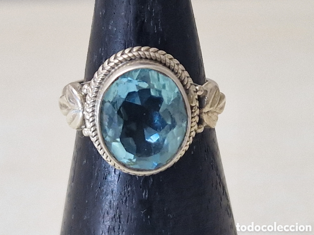 Joyeria: ANILLO DE PLATA Y TOPACIO AZUL NATURAL - Foto 1