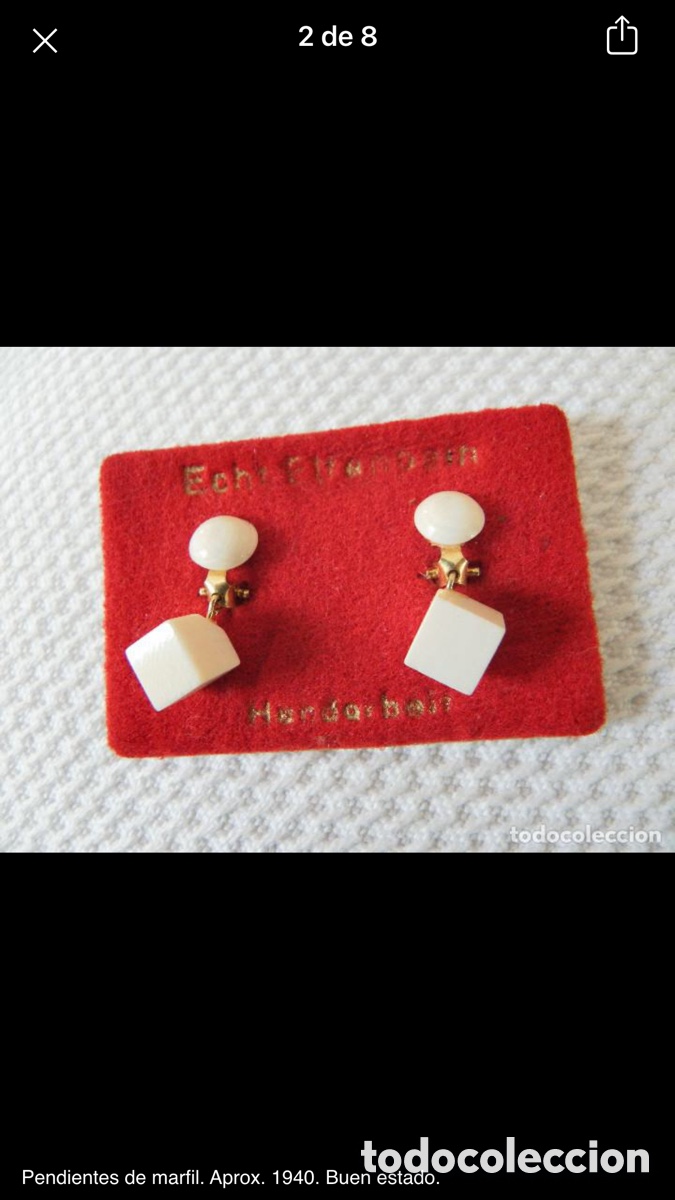 Joyeria: Pendientes de marfil - Foto 2