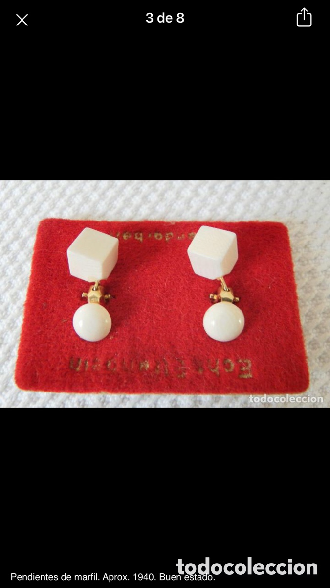 Joyeria: Pendientes de marfil - Foto 3